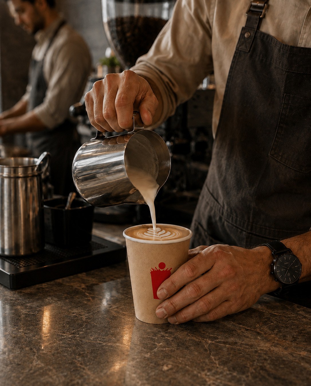 latte art close-up